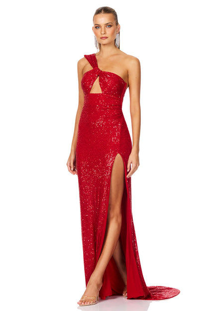 Nookie Therese Sequin Gown - Scarlet Red - SHOPJAUS - JAUS