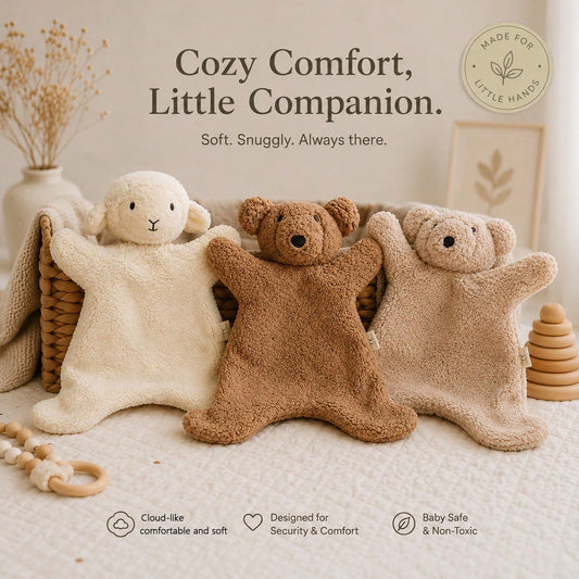 Nordic Style Cute Plush Baby Bear Doll, Soft Plush Lamb Doll, Plush Bear & Lamb Toys, Infant Grasping Toys, Adorable Animal Plush Bear Stuffed Doll, Newborn Grasping Toys, Great For Easter, Christmas