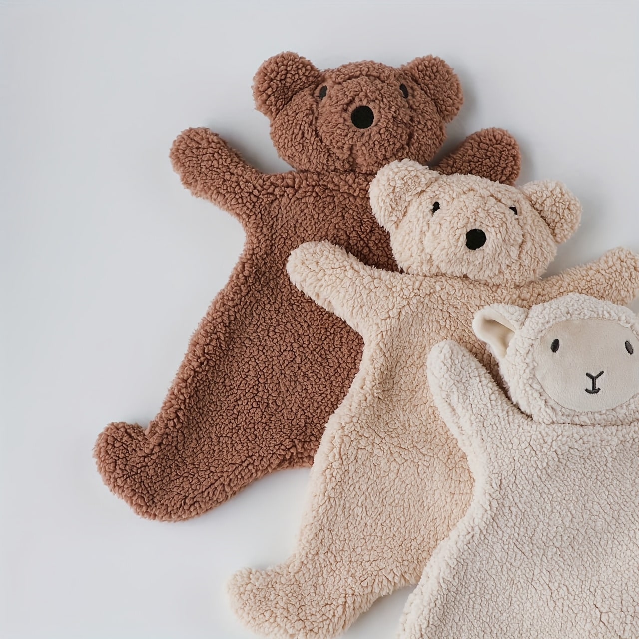 Nordic Style Cute Plush Baby Bear Doll, Soft Plush Lamb Doll, Plush Bear & Lamb Toys, Infant Grasping Toys, Adorable Animal Plush Bear Stuffed Doll, Newborn Grasping Toys, Great For Easter, Christmas