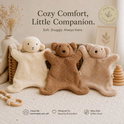 Nordic Style Cute Plush Baby Bear Doll, Soft Plush Lamb Doll, Plush Bear & Lamb Toys, Infant Grasping Toys, Adorable Animal Plush Bear Stuffed Doll, Newborn Grasping Toys, Great For Easter, Christmas