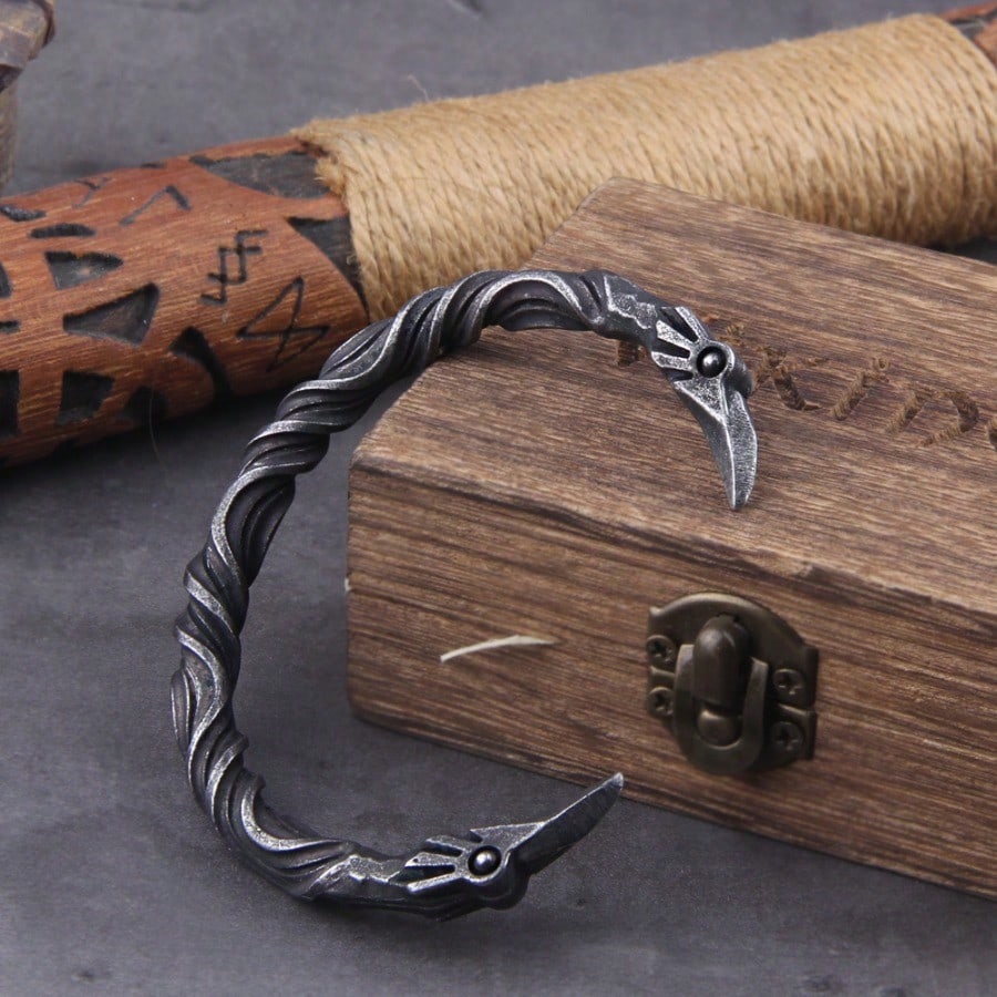 Nordic Vikings Nordic Crow Bracelet Men's Cuff Bracelet