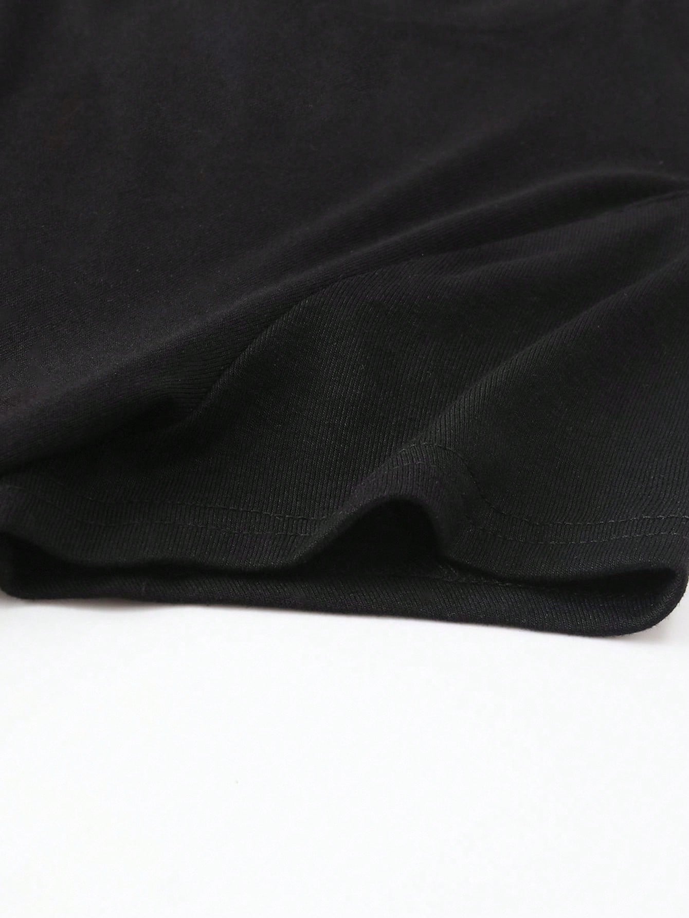 NostaNoir Plus Size Women's Casual Fitted Black Round Neck T-Shirt