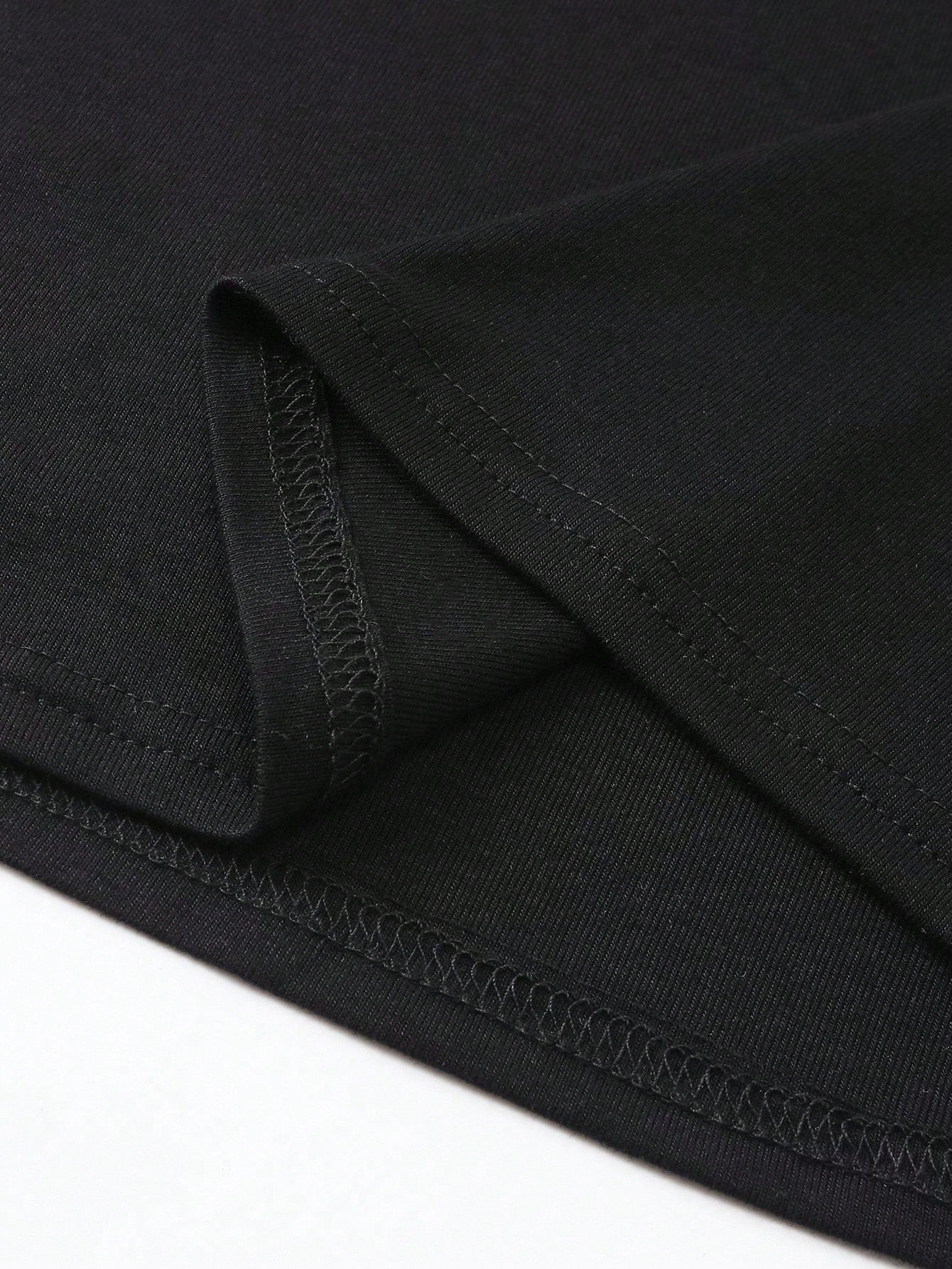NostaNoir Plus Size Women's Casual Fitted Black Round Neck T-Shirt