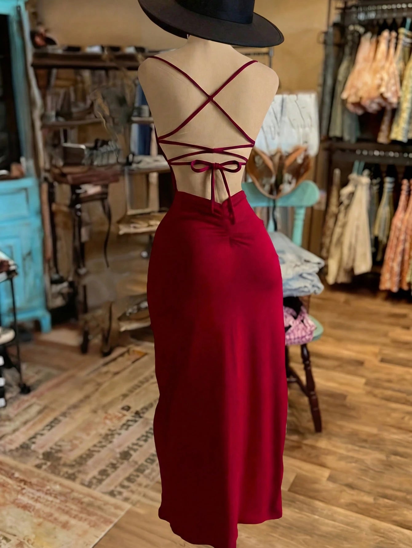 NostaNoir Women's Fashionable Solid Color Slit Dress
