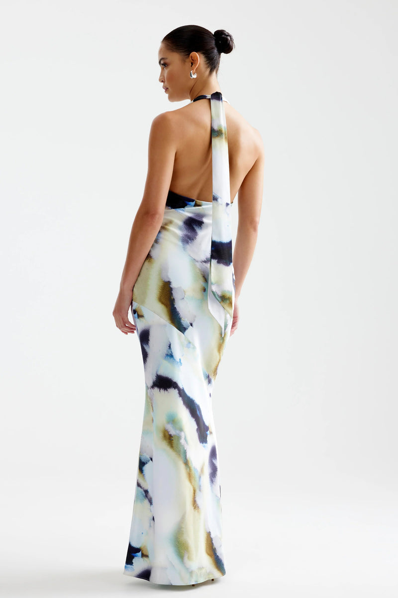 Novia Dress - Blue Mineral Print