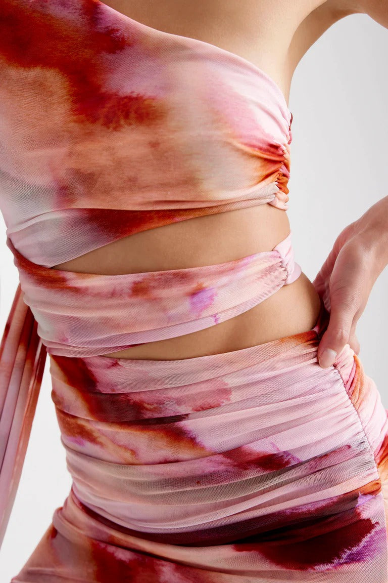 Nuri Dress - Pink Mineral Print
