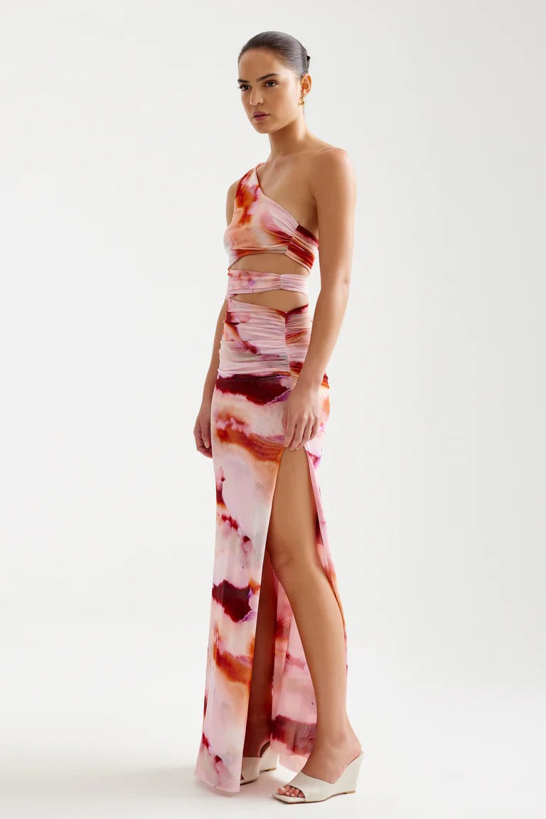 Nuri Dress - Pink Mineral Print