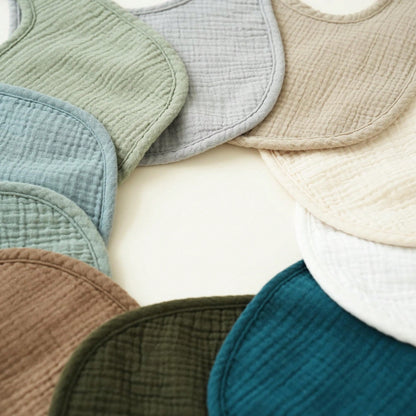 Oaoleer 10-Pack Muslin Baby Bibs, Soft Cotton Bandana Bibs For Drooling & Teething, Unisex Solid Colors For Boys & Girls, Newborn & Infant