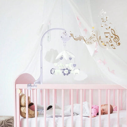 Oaoleer 1pc Baby Musical Crib Mobile Bed Bell Holder Infant Bed Decoration Toys Rotating Music Box Nut Screw Arm Bracket