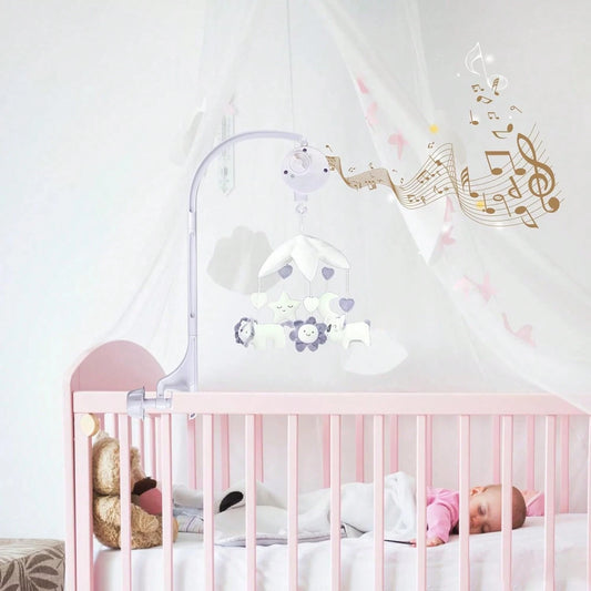 Oaoleer 1pc Baby Musical Crib Mobile Bed Bell Holder Infant Bed Decoration Toys Rotating Music Box Nut Screw Arm Bracket