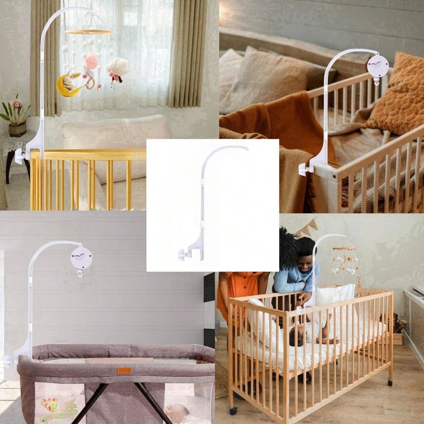 Oaoleer 1pc Baby Musical Crib Mobile Bed Bell Holder Infant Bed Decoration Toys Rotating Music Box Nut Screw Arm Bracket