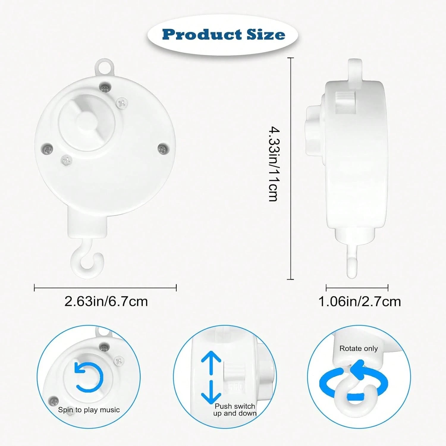 Oaoleer 1pc Baby Musical Crib Mobile Bed Bell Holder Infant Bed Decoration Toys Rotating Music Box Nut Screw Arm Bracket