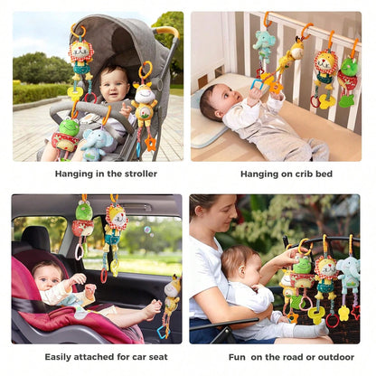 Oaoleer 4PCS Baby Toys Handbells Baby Rattles, Soft Plush Early Development Stroller Car Toys For Infant, Newborn Birthday Gifts For 0, 3, 6, 9, 12 Months