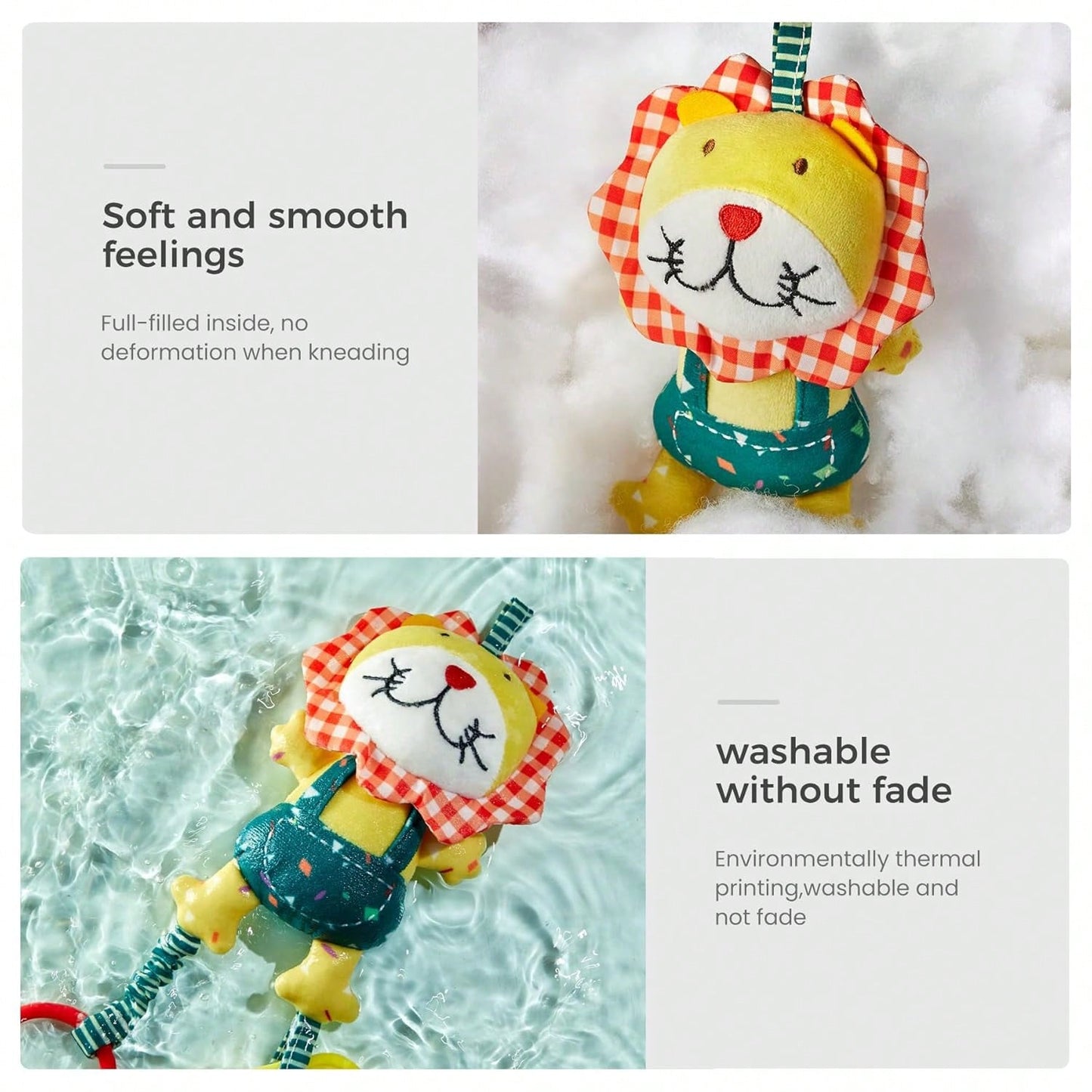 Oaoleer 4PCS Baby Toys Handbells Baby Rattles, Soft Plush Early Development Stroller Car Toys For Infant, Newborn Birthday Gifts For 0, 3, 6, 9, 12 Months