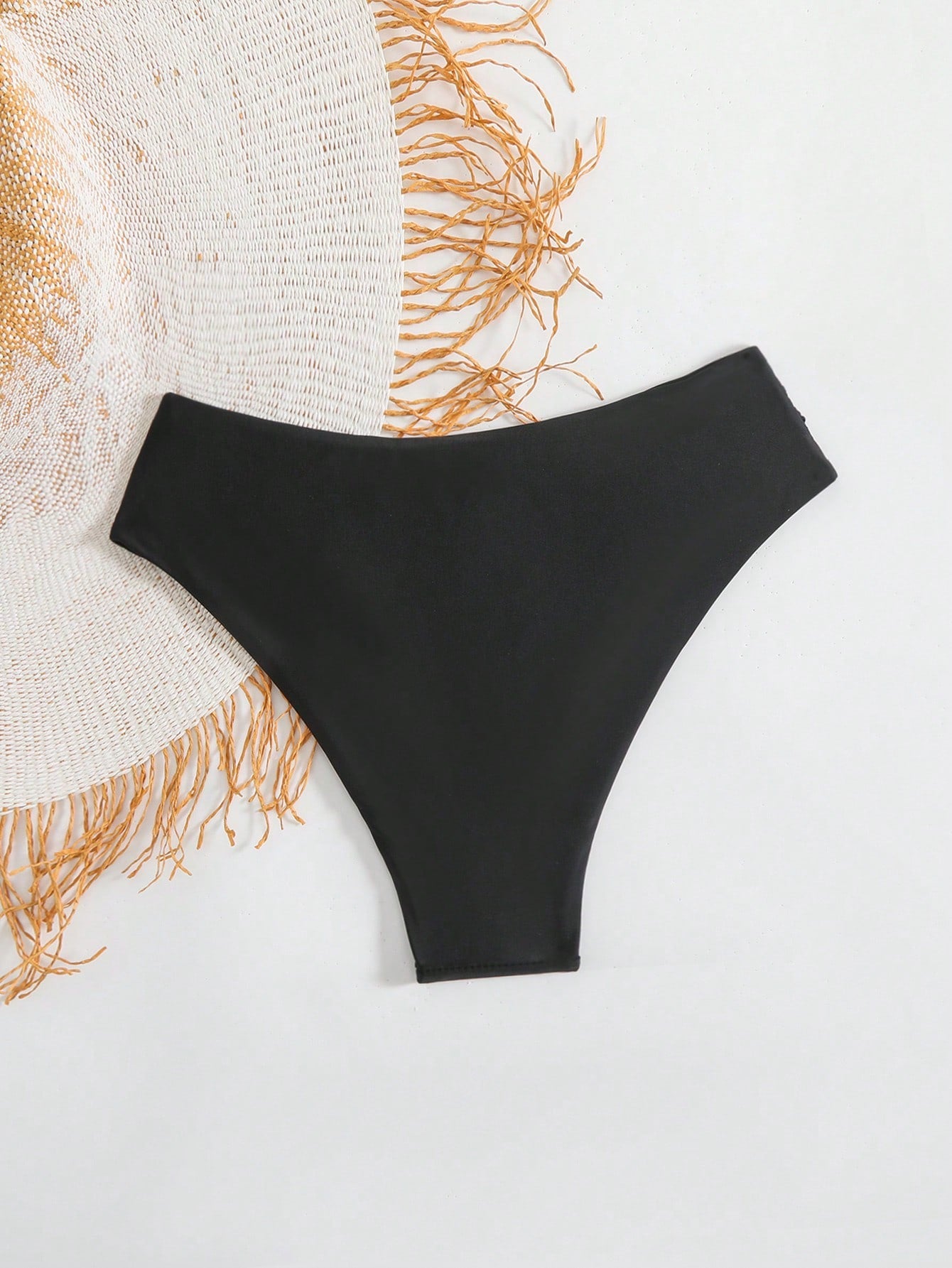 Oceva Women's Solid Color Ruched V-Shaped Bikini Bottom