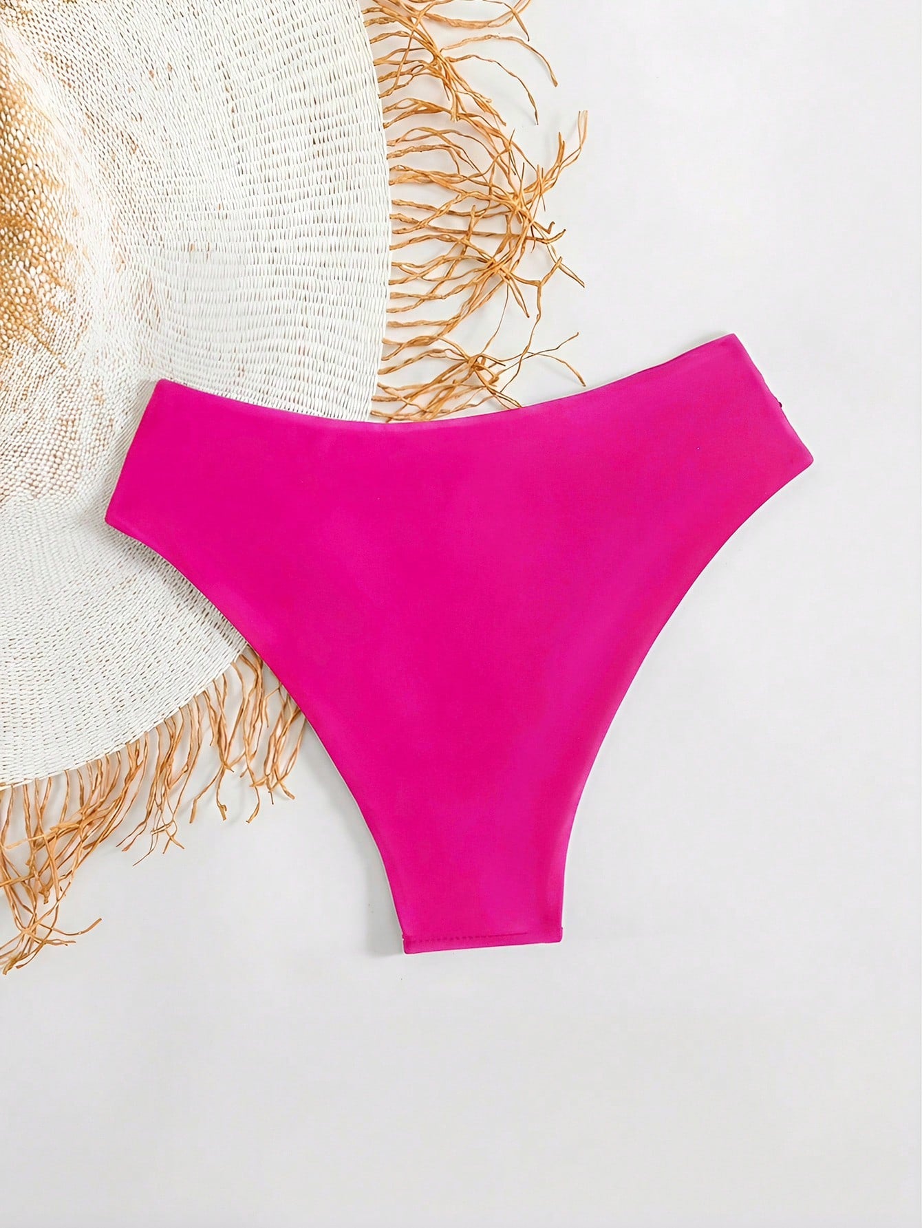 Oceva Women's Solid Color Ruched V-Shaped Bikini Bottom