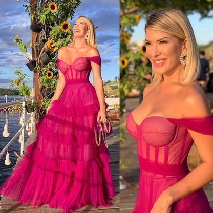 Off-Shoulder Evening Formal Gown - Prom Dress