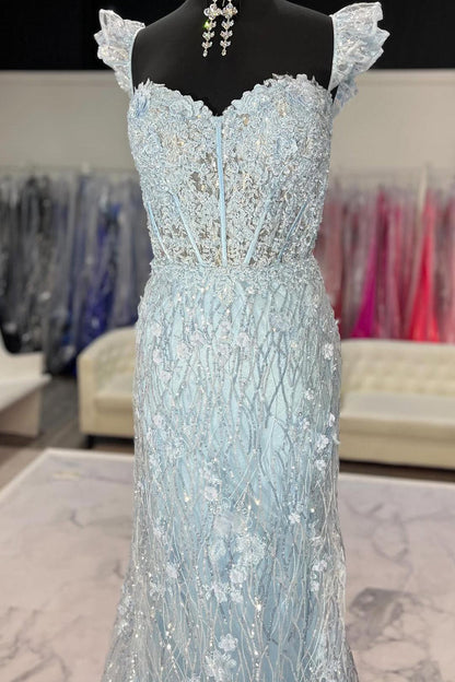 Off the Shoulder Lavender Mermaid Long Prom Dress