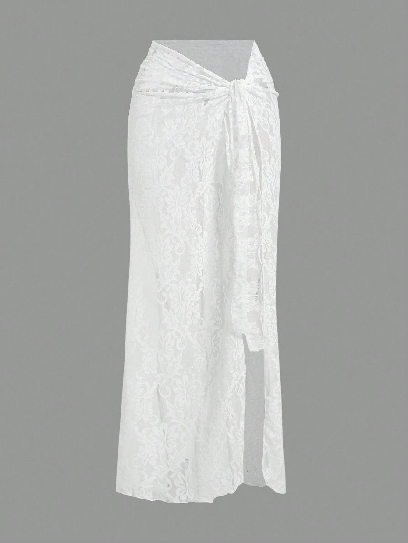 Opulessa Pink Summer Tropical Women Lace Swimsuit Cover Up Skirt,Solid Color Knitted Elegant Holiday Vacation Beach,Suitable For Party,Club,Wedding Guest,Date