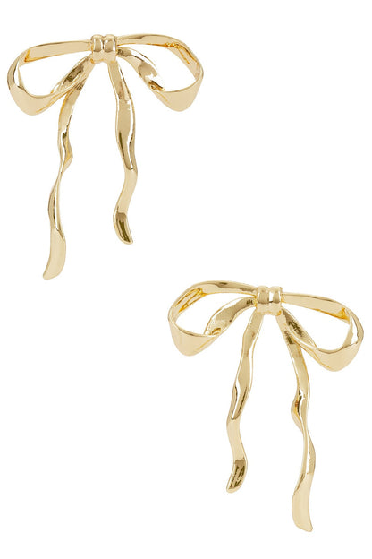Organic Bow Earrings - 18k Gold Plated - SHOPJAUS - JAUS