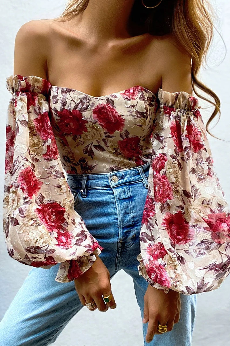 Oriana Bodysuit - Berry Floral