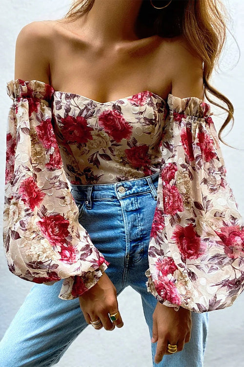 Oriana Bodysuit - Berry Floral