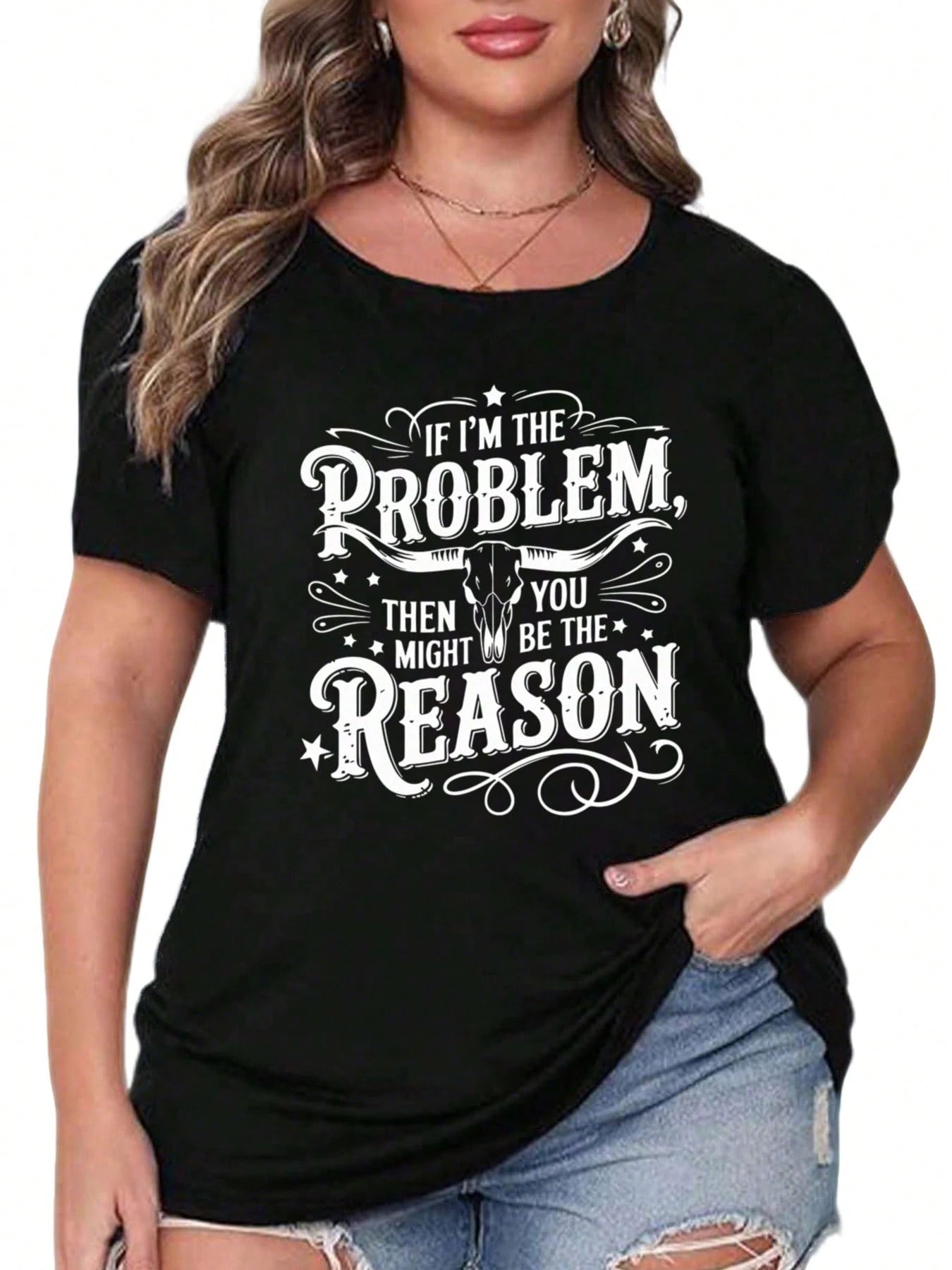 Oversized Style For Women, If I'm The Problem Then You Might Be The Reason T-Shirt, Country Music Shirt, Retro Cowgirl Nashville Shirt, Fashion Gift Tee, Oversize Type Shirt For Women, Perfect For Hol
