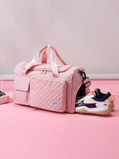 Oxford Cloth Travel Bag Single Shoulder Portable Portable Storage Bag Large Capacity New Diamond Lattice Clothing Storage Bag