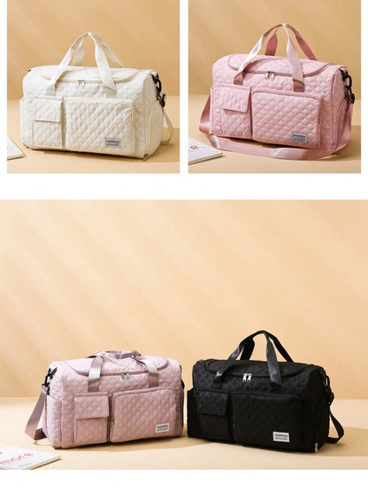 Oxford Cloth Travel Bag Single Shoulder Portable Portable Storage Bag Large Capacity New Diamond Lattice Clothing Storage Bag