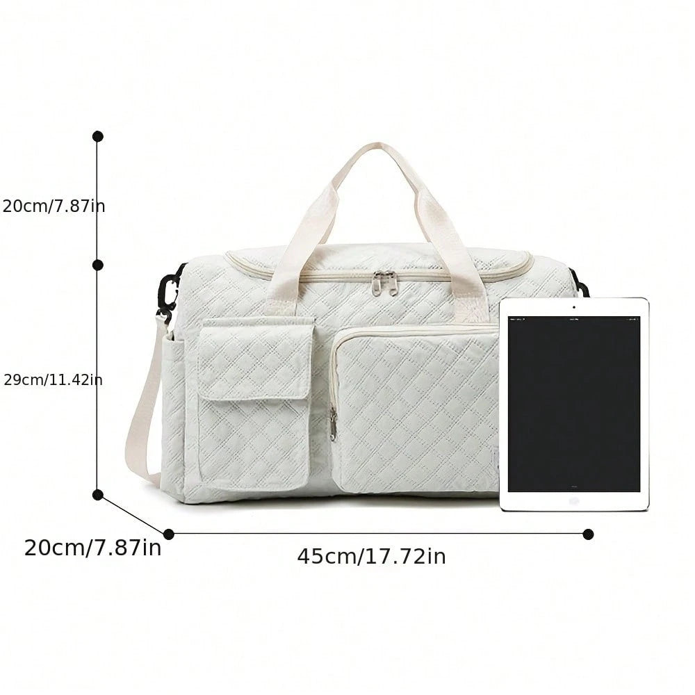 Oxford Cloth Travel Bag Single Shoulder Portable Portable Storage Bag Large Capacity New Diamond Lattice Clothing Storage Bag