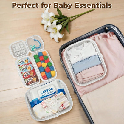 Pack Clear Hard Shell High Quality Plastic Zipper Case Suitable For Travel Essentials, RFID Blocking Suitable For Wipes, Clothes, Makeup & Toiletry Organizer Box With Cover, Storage Pouch For, Gym, Me