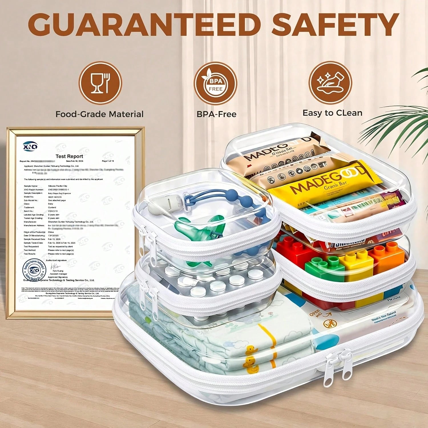 Pack Clear Hard Shell High Quality Plastic Zipper Case Suitable For Travel Essentials, RFID Blocking Suitable For Wipes, Clothes, Makeup & Toiletry Organizer Box With Cover, Storage Pouch For, Gym, Me