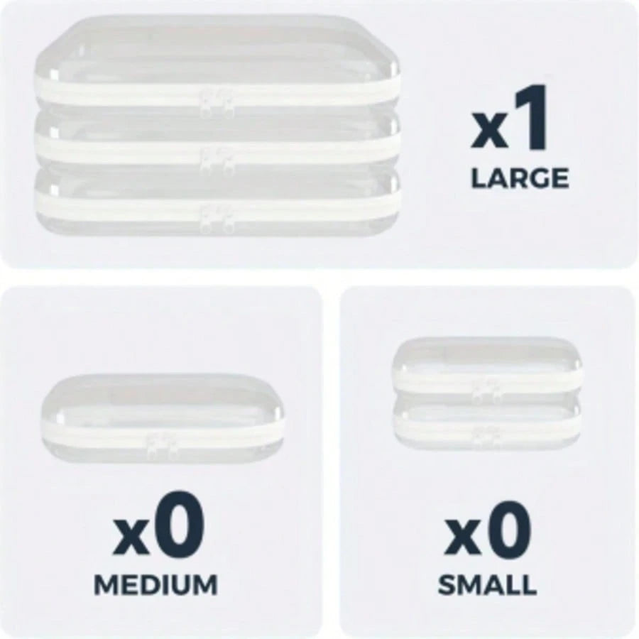 Pack Clear Hard Shell High Quality Plastic Zipper Case Suitable For Travel Essentials, RFID Blocking Suitable For Wipes, Clothes, Makeup & Toiletry Organizer Box With Cover, Storage Pouch For, Gym, Me
