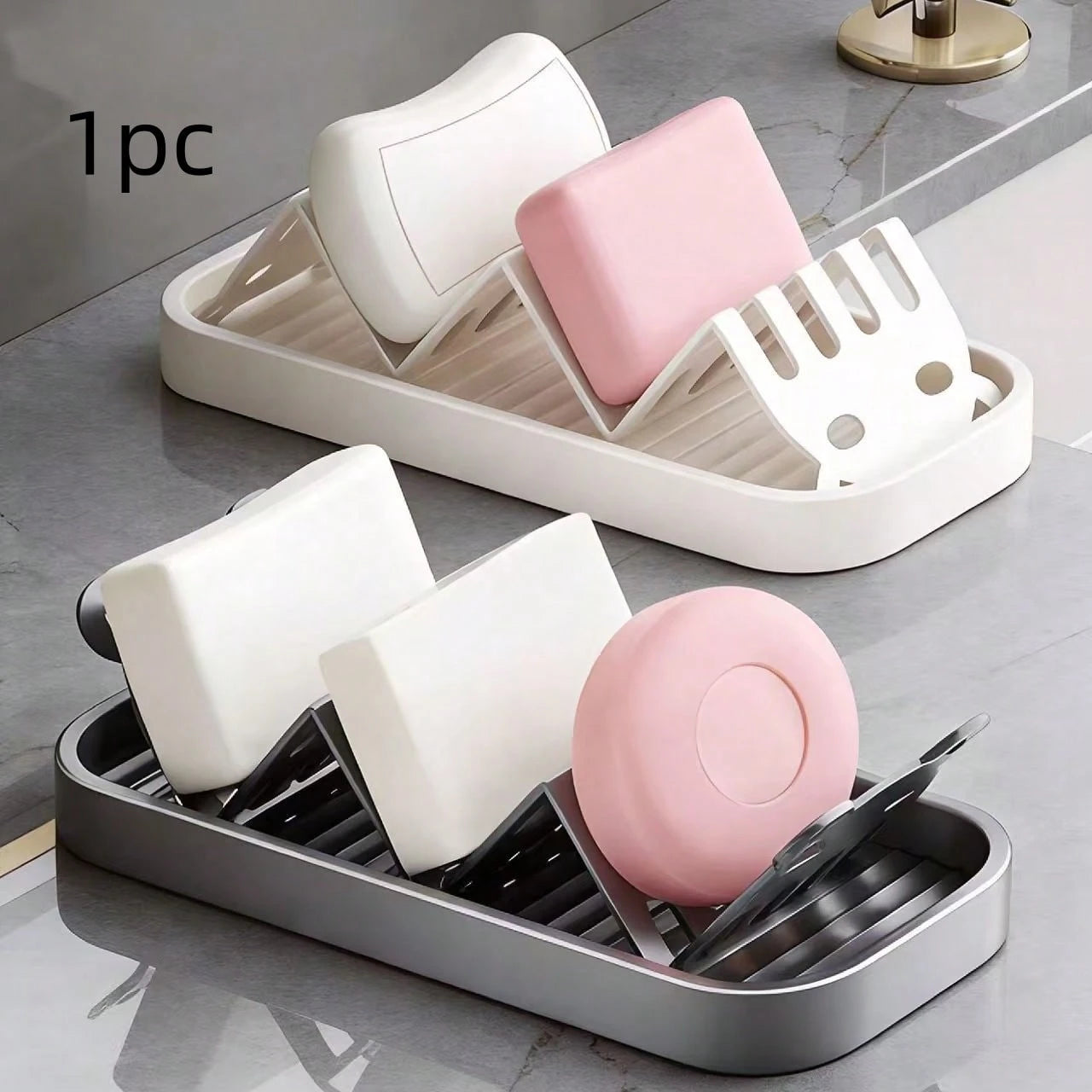 Panda Wave Soap Holder, Kitchen Countertop Draining Tray, Carbon Steel, Bathroom Soap Box Soap Storage Rack