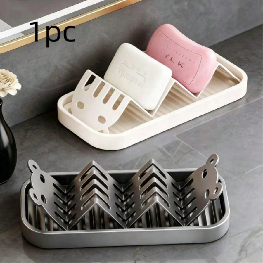 Panda Wave Soap Holder, Kitchen Countertop Draining Tray, Carbon Steel, Bathroom Soap Box Soap Storage Rack
