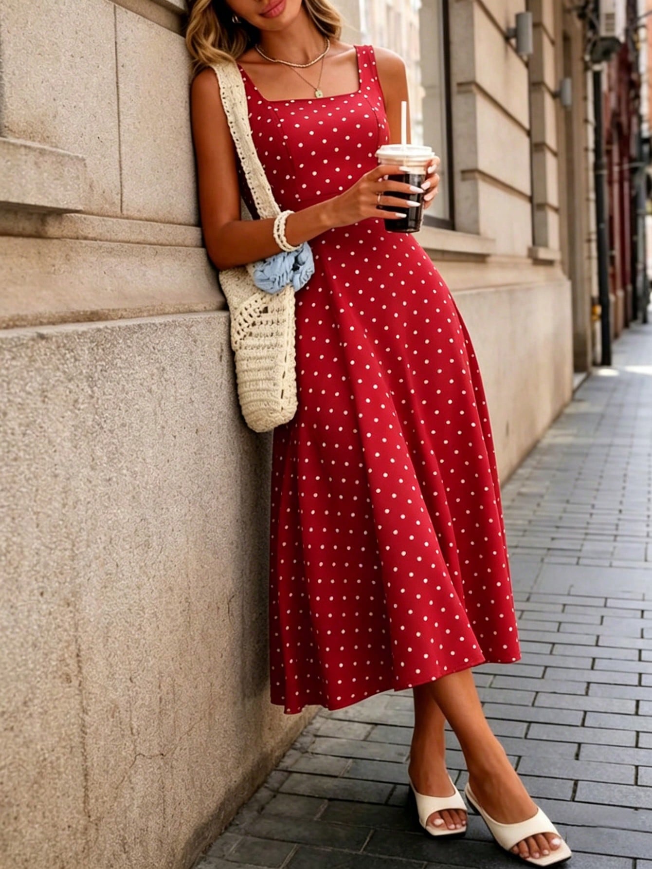 Pariaura Women's Fashion Elegant Printed Waist-Cinched Dress