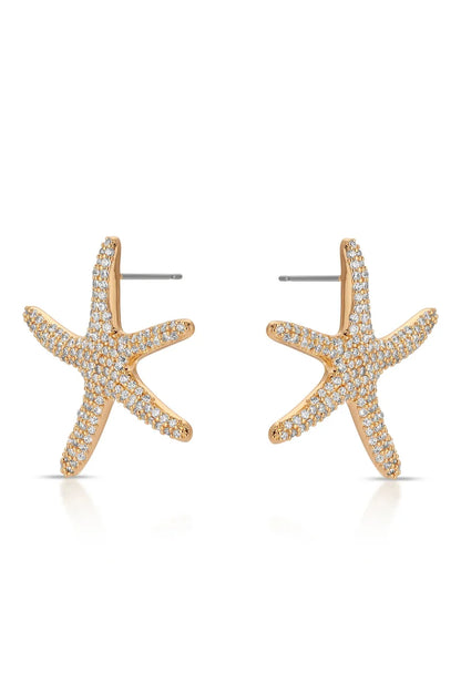 Pavè Starfish Earrings