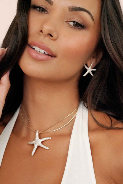 Pavè Starfish Earrings