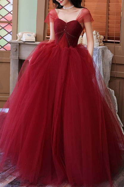 Peach Ball Gown with Off the Shoulder Top