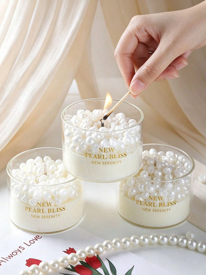 Pearl Granule Cup Wax Glass Jar Smokeless Aromatherapy Candle Wedding Favor Atmosphere Candle