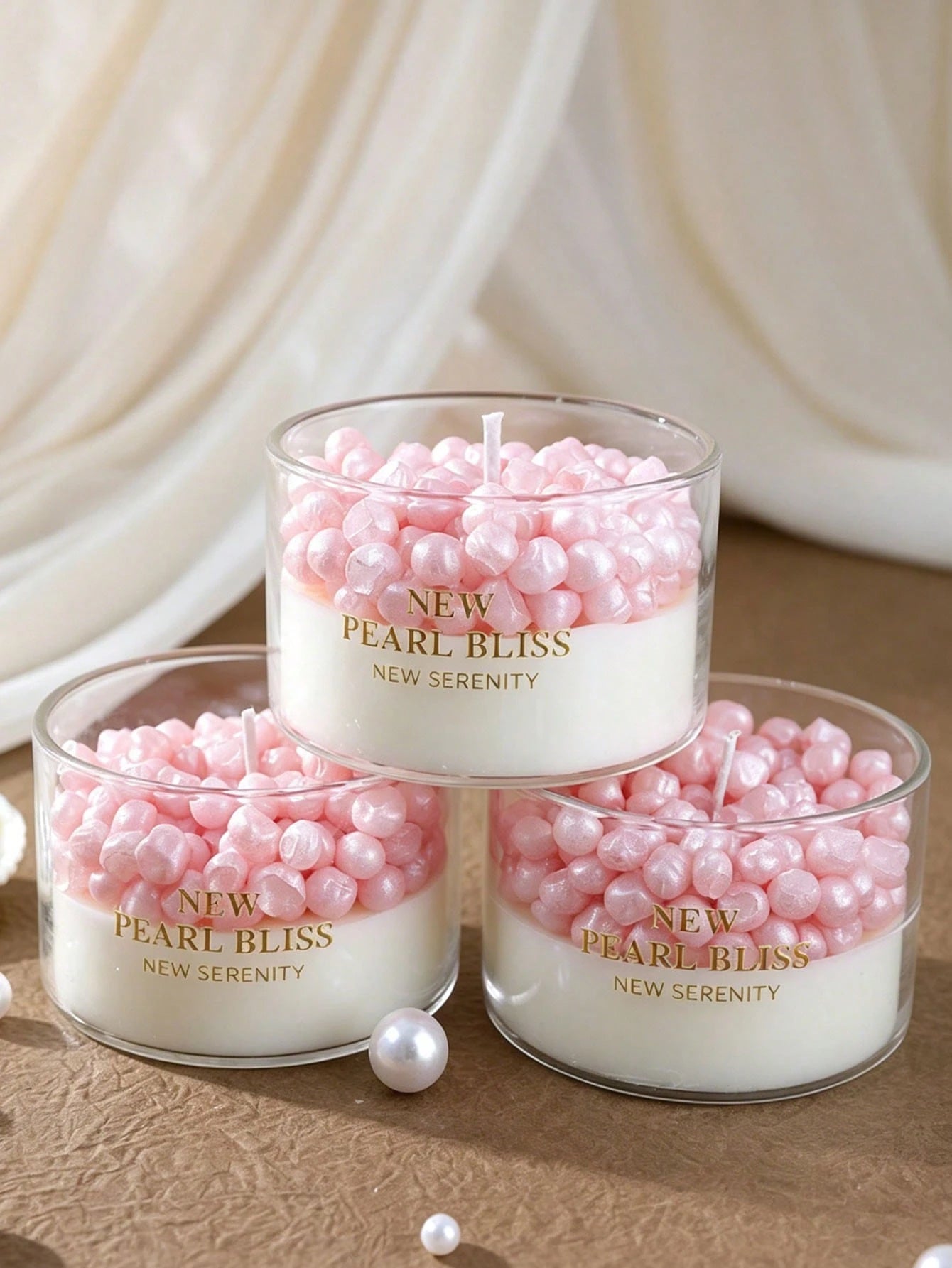 Pearl Granule Cup Wax Glass Jar Smokeless Aromatherapy Candle Wedding Favor Atmosphere Candle
