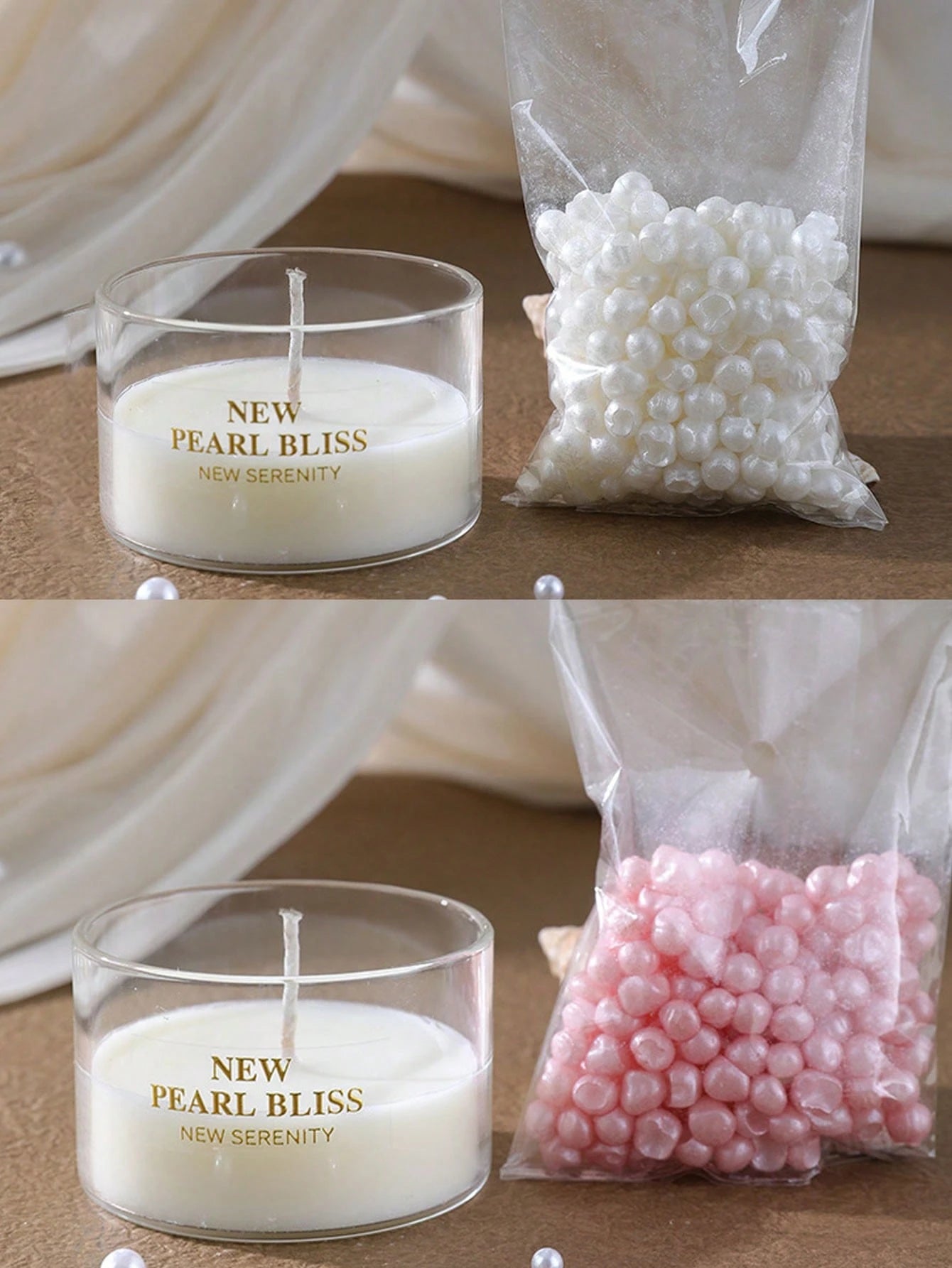 Pearl Granule Cup Wax Glass Jar Smokeless Aromatherapy Candle Wedding Favor Atmosphere Candle