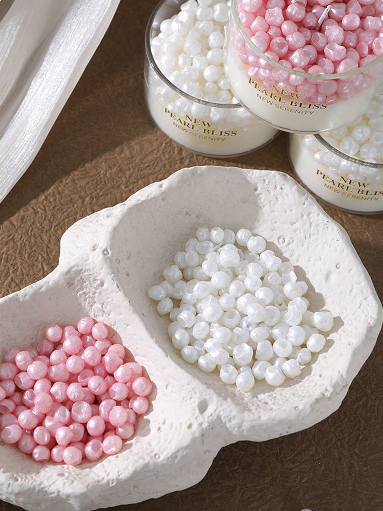 Pearl Granule Cup Wax Glass Jar Smokeless Aromatherapy Candle Wedding Favor Atmosphere Candle