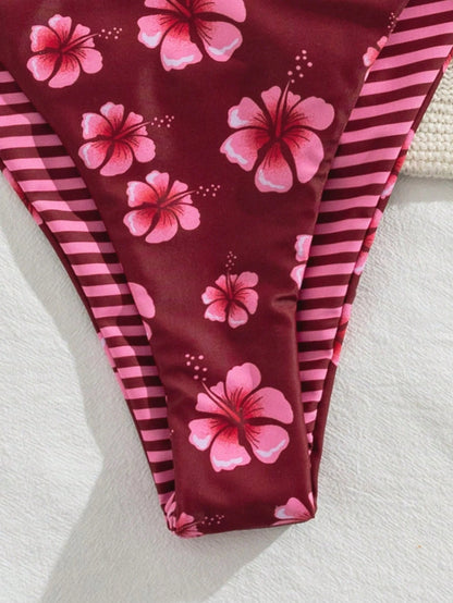 PEPPERMOLLY New Soft Printed Halter Tie Bikini Set, Elegant Sexy Women Beach Swimwear, Summer Beach Fashion Swimwear Vacation, Aesthetic