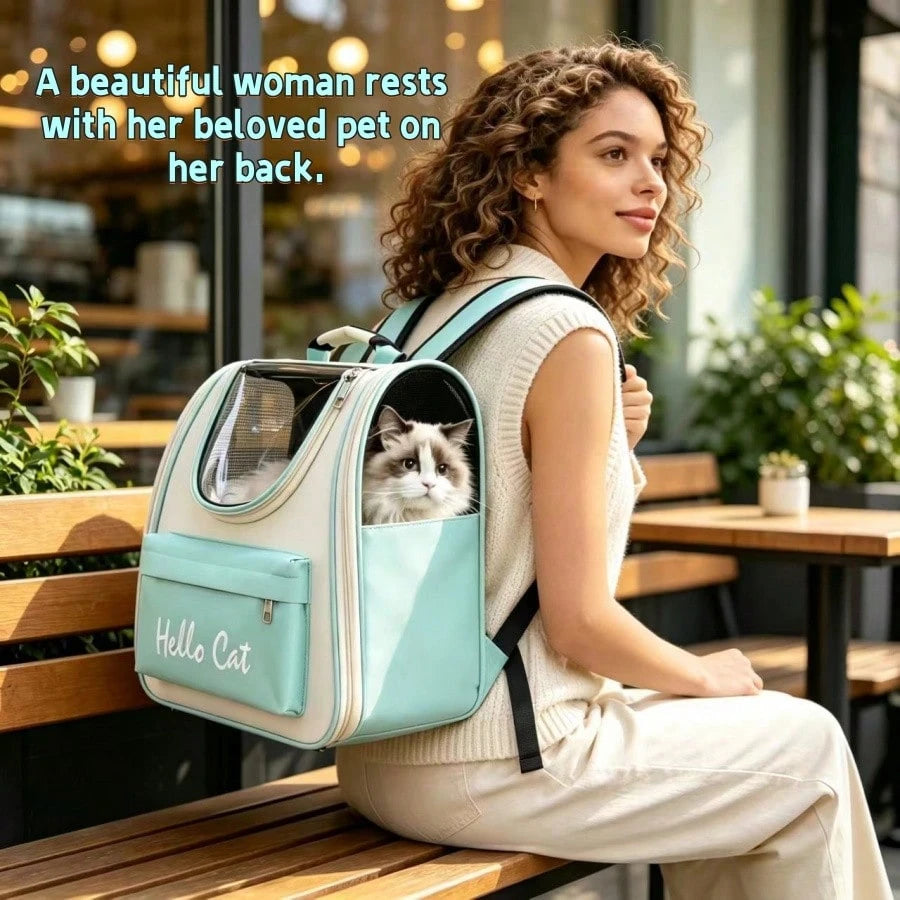 Pet Bag, Cat Backpack, Cat Backpack With Ventilated Design, Suitable For Carrying Kittens/Puppies, Pet Backpack For Camping/Outdoor Activities