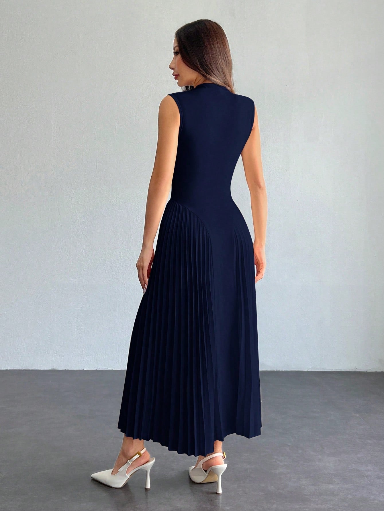PETITE Women Elegant Pleated Tight-Fitting A-Line Dress,Business Casual Woman,Bohemia,Petite Women