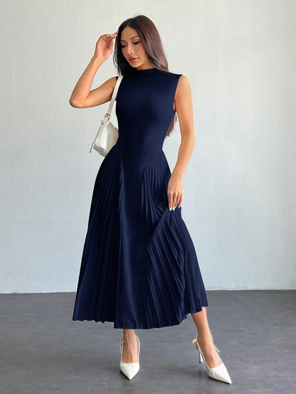 PETITE Women Elegant Pleated Tight-Fitting A-Line Dress,Business Casual Woman,Bohemia,Petite Women