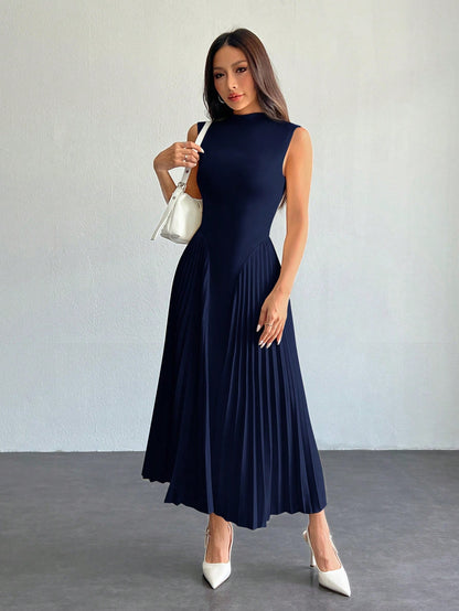 PETITE Women Elegant Pleated Tight-Fitting A-Line Dress,Business Casual Woman,Bohemia,Petite Women