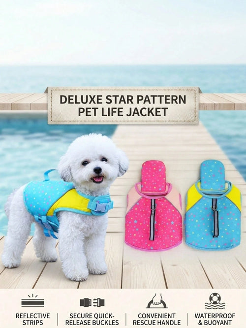 PETSIN Minimalist Puppy Paw Print Graphic Sports Style Lightweight Thin Summer Beach Swimwear, Protection Wear, In Europe And America, Can Be Used For Outdoor Walking, Leash, Pet Life Jacket & Swimsui