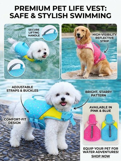 PETSIN Minimalist Puppy Paw Print Graphic Sports Style Lightweight Thin Summer Beach Swimwear, Protection Wear, In Europe And America, Can Be Used For Outdoor Walking, Leash, Pet Life Jacket & Swimsui